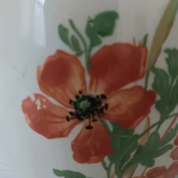 Hall's Kitchenware Vintage 1930s Pale Yellow Wild Poppy & Wheat Ceramic Pitcher - Picture 8 of 10